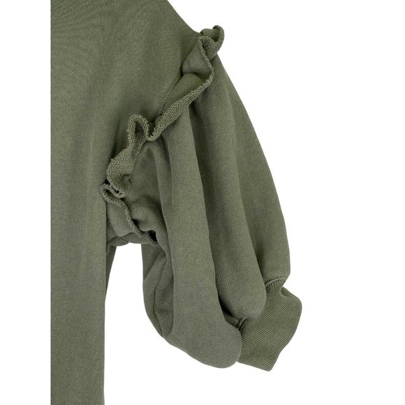 SOMETHING NAVY Olive Green Ruffle Sleeve Henley Jumpsuit‎ Size XXS - Picture 5 of 10